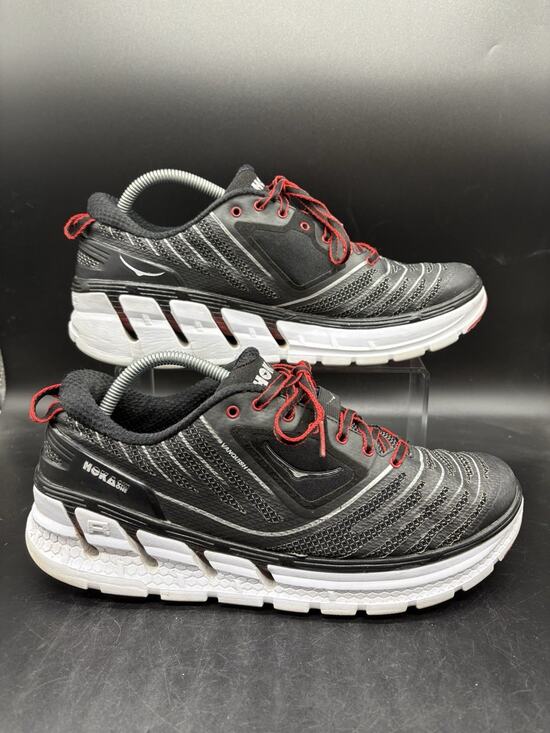 Hoka One One Vanquish Running Shoes Mens Size 11 Sneakers 1007874 Black red